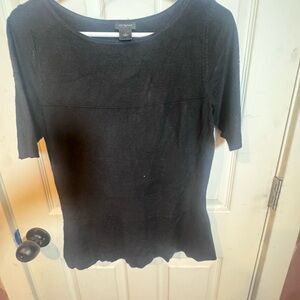 Ann Taylor Black Short Sleeve Knit Top